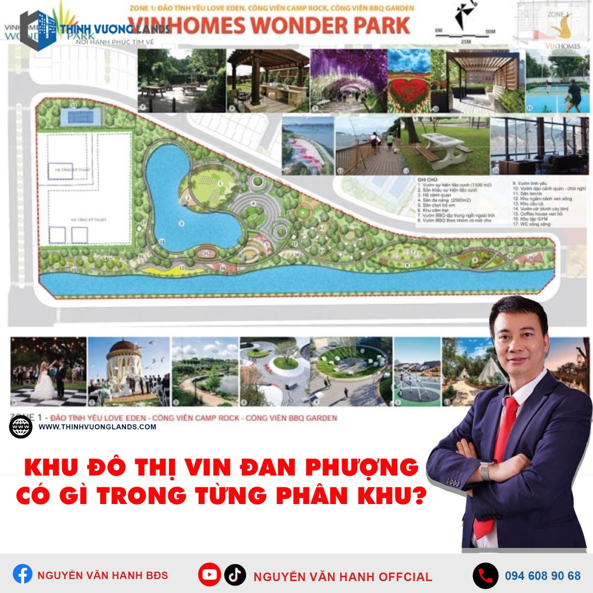 Khu đô thị Vin Đan Phượng có gì trong từng phân khu?