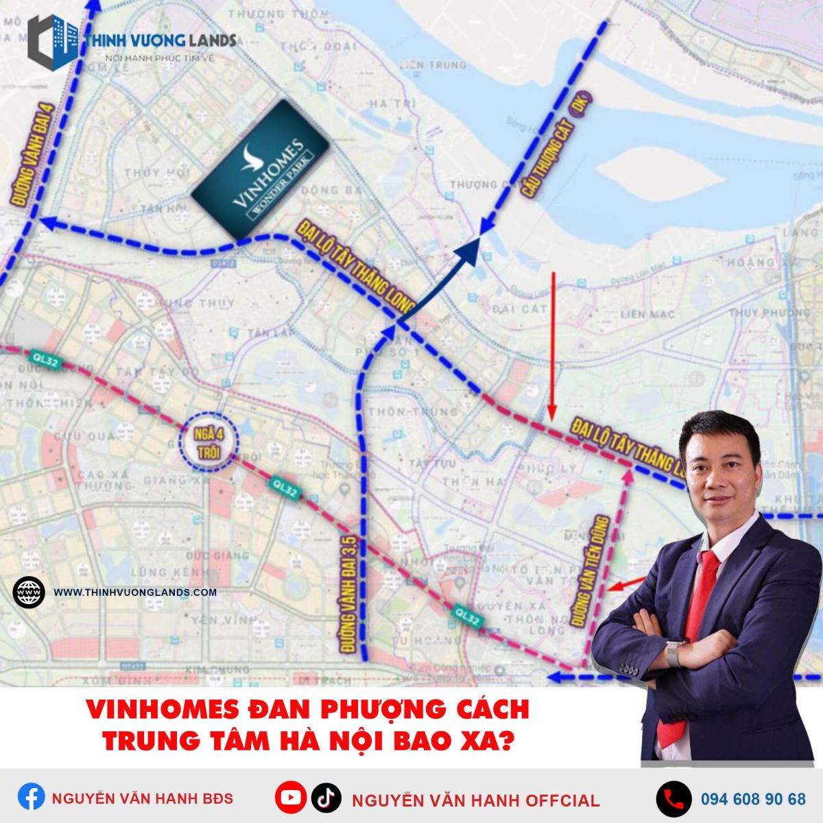 Vinhomes Đan Phượng cách trung tâm Hà Nội bao xa?