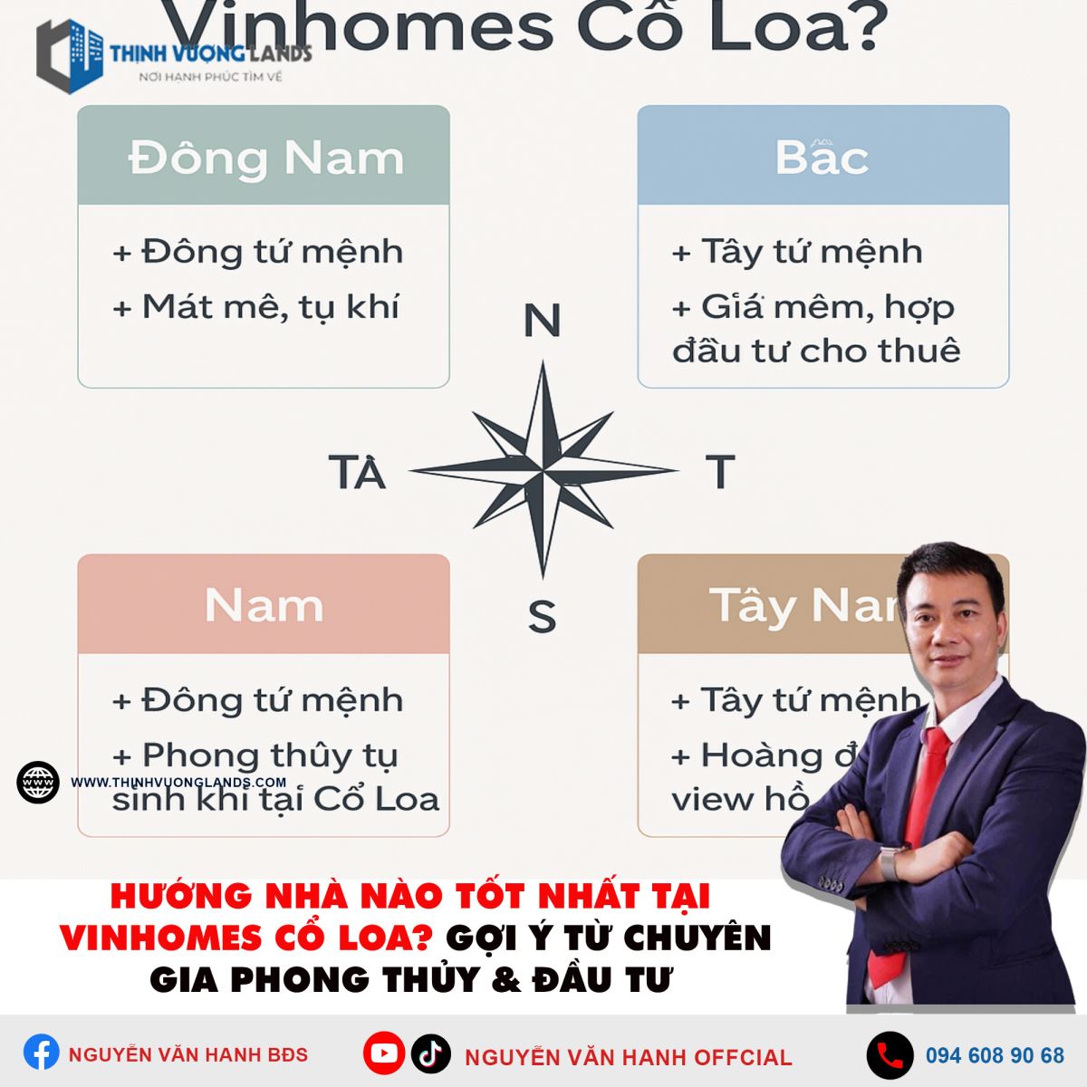 Hướng nhà nào tốt nhất tại Vinhomes Cổ Loa? Gợi ý từ chuyên gia phong thủy và đầu tư