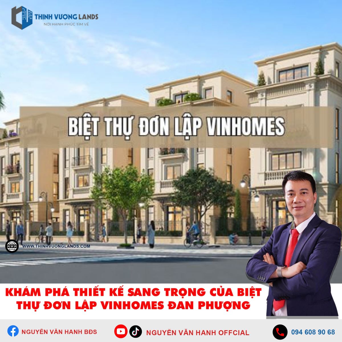 Khám phá thiết kế sang trọng của biệt thự đơn lập Vinhomes Đan Phượng