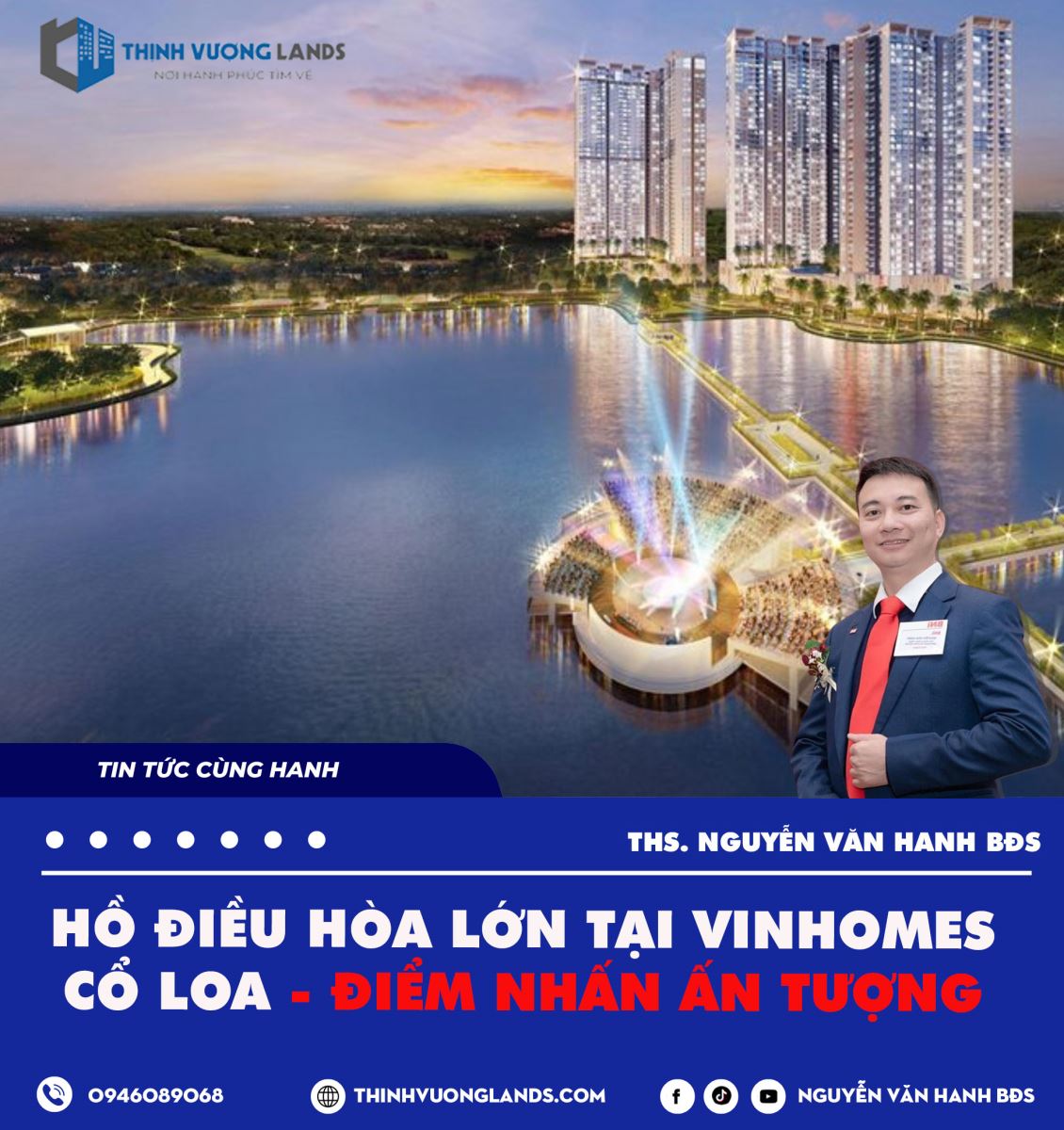 Hồ điều hòa lớn tại Vinhomes Cổ Loa - Điểm nhấn ấn tượng