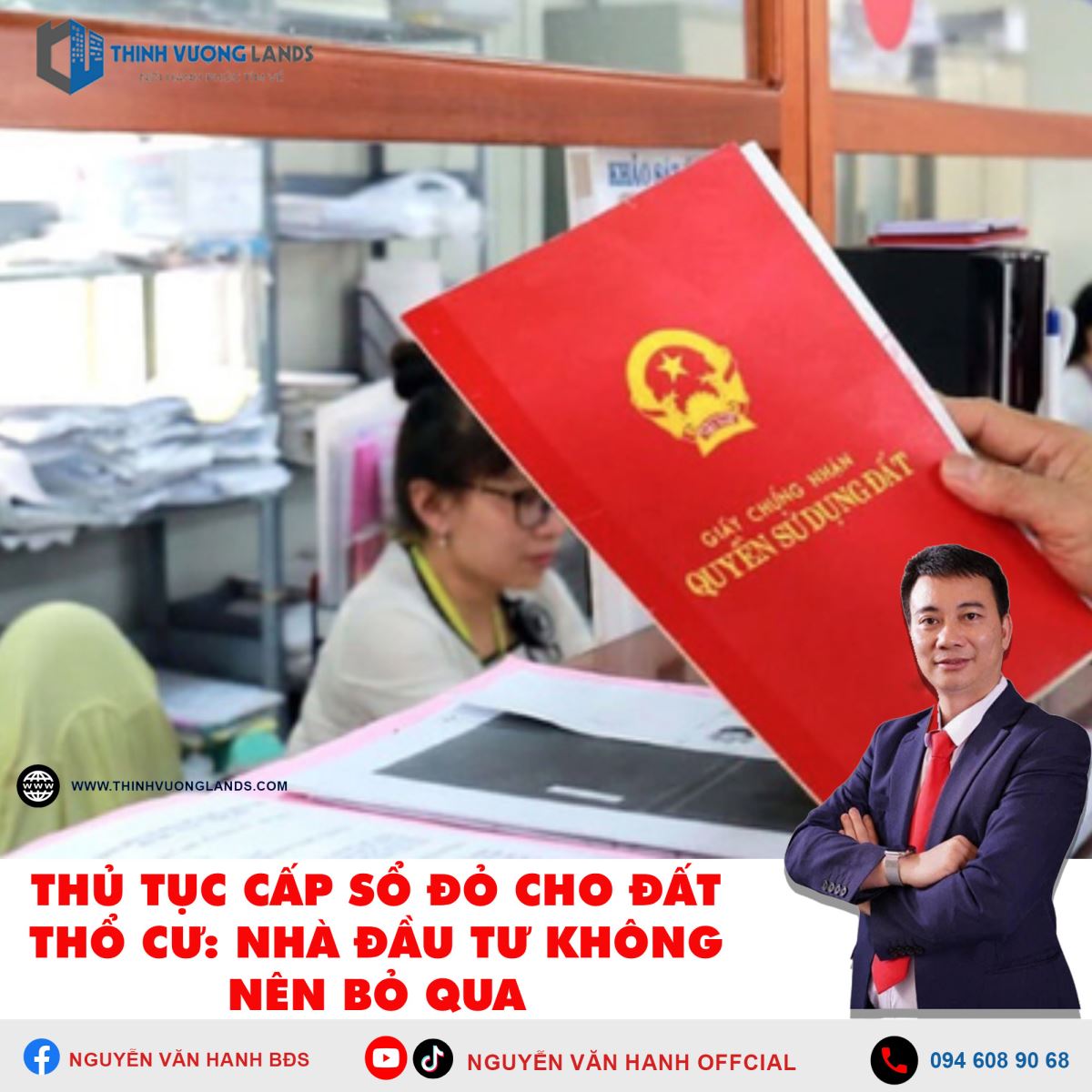 Thủ tục cấp sổ đỏ cho đất thổ cư: Nhà đầu tư không nên bỏ qua